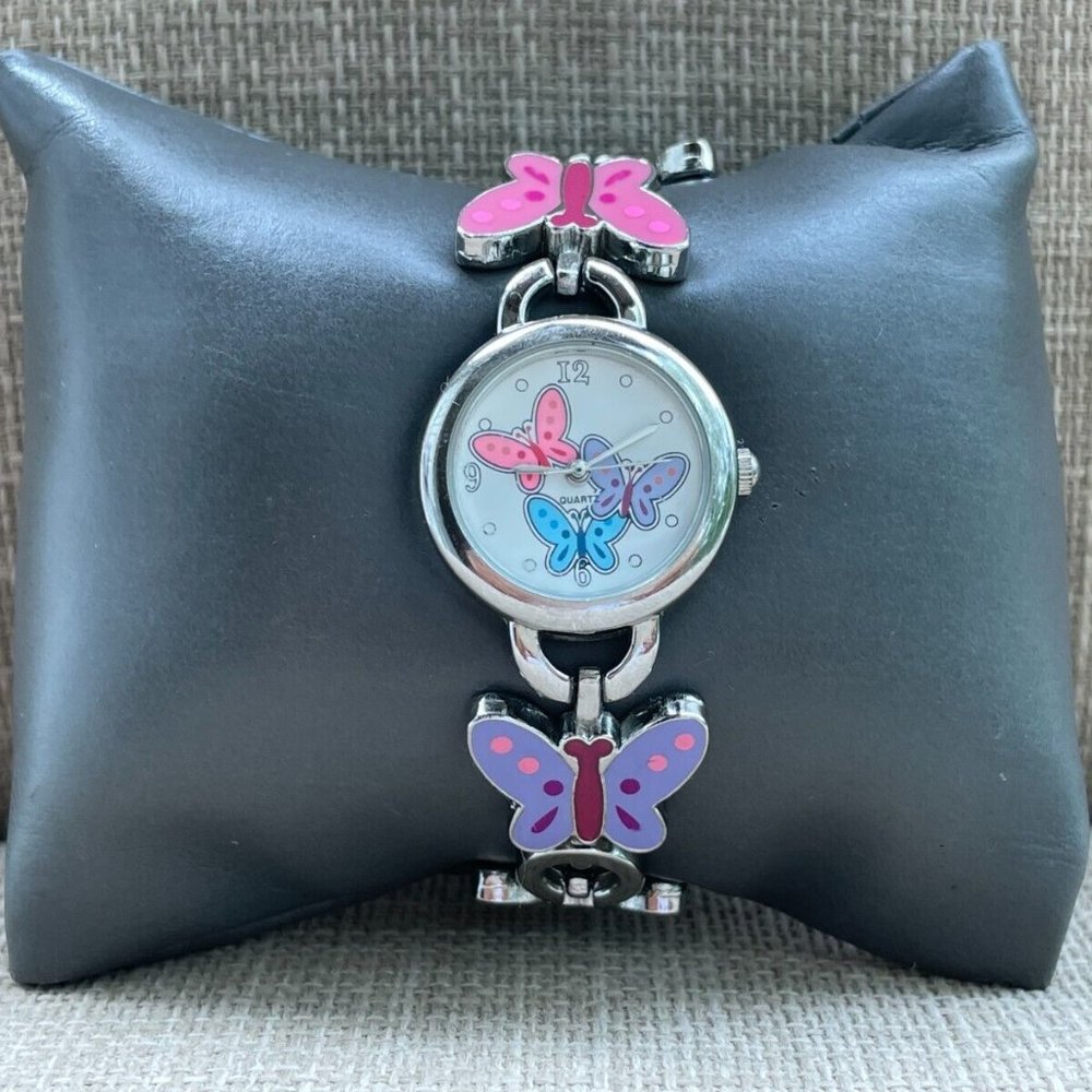 Accutime Women Wrist Watch Butterfly Analogs Quartz Ladies Watch Multi Color - Picture 3 of 11
